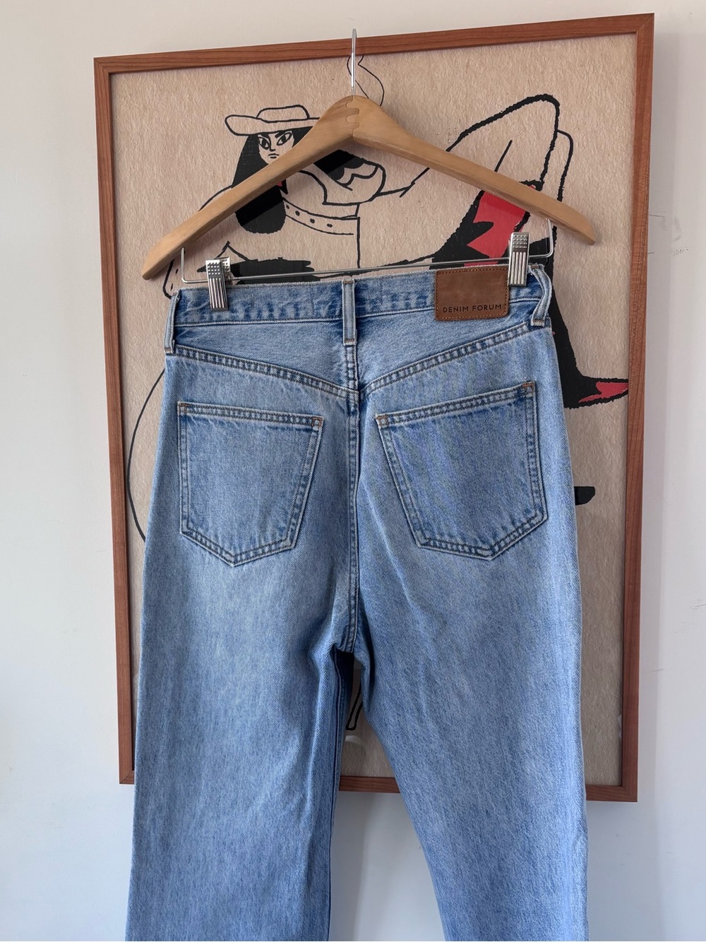 Denim Forum Light Blue Straight Leg Jeans - Picture 3 of 3